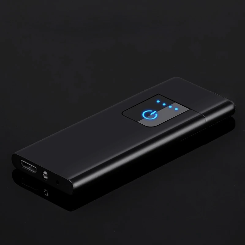 

USB Electronic Lighter Portable Mini Cigarette Charging Lighters Ultra Thin Electric Cigarette Accessories W/ Gift Box