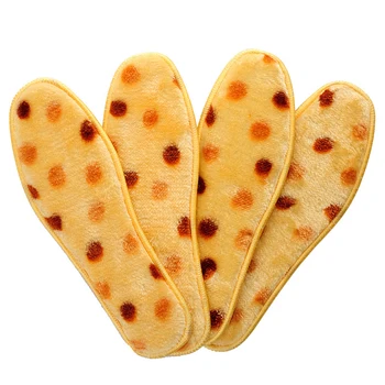

2019 Yellow Fine Velvet Dot Cotton Insoles Winter Thick Warm Insoles Dry Comfortable Men Women's Soft Cotton Insoles Shoe Pads