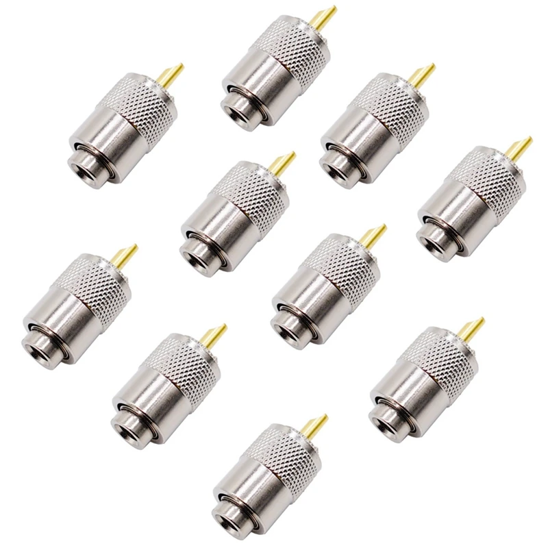 10 pces conector rf uhf conector macho rg8 rg58 cabo talão antena conector pl259|Conectores| -