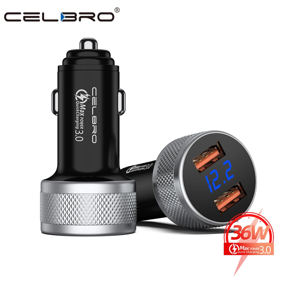 Автомобильное зарядное устройство Celbro 36 Вт с USB портами и поддержкой быстрой
