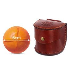 Tourbon Vintage Mini Portable Grass Park Golf Ball Pouch Bag Holder Playground Cowhide Leather 60mm Golf Ball Waist Carrier