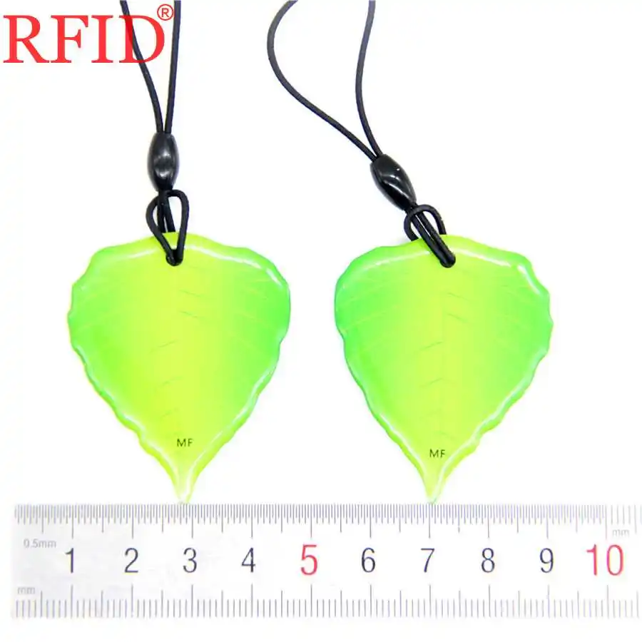 UID S50 1K 13,56 mhzchangable IC MFS50 RFID NFC перезаписываемая карта, записываемая IC Kkeychain, узор в виде листьев, клеевая бирка кольца для ключей 1
