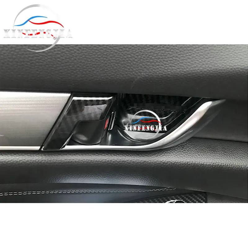 Для Honda Accord 18-19 4pc углеродное волокно Цвет внутренняя ручка двери чаша крышка отделка