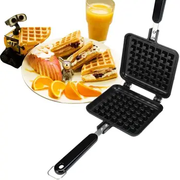 

1 non-stick waffle mold aluminum + iron fluoride coated stove waffle DIY muffin mold baking machine kitchen tools LB10214
