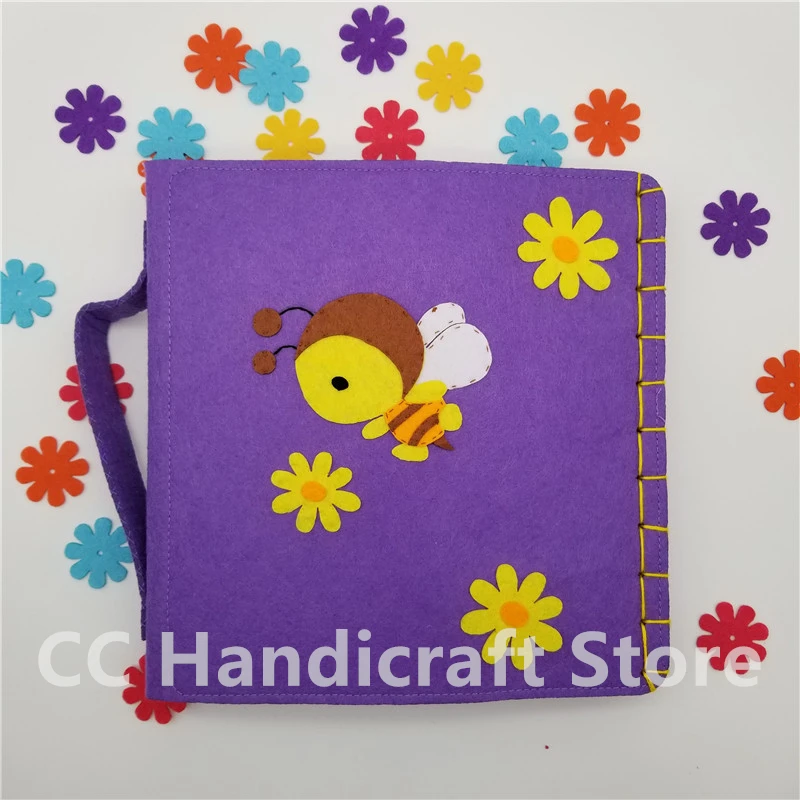 My First Book Non-woven Fabric Bee Cover Handmade Montessori Kid's Early Education Book Mom Sewing Felt Quiet Books Craft Kits