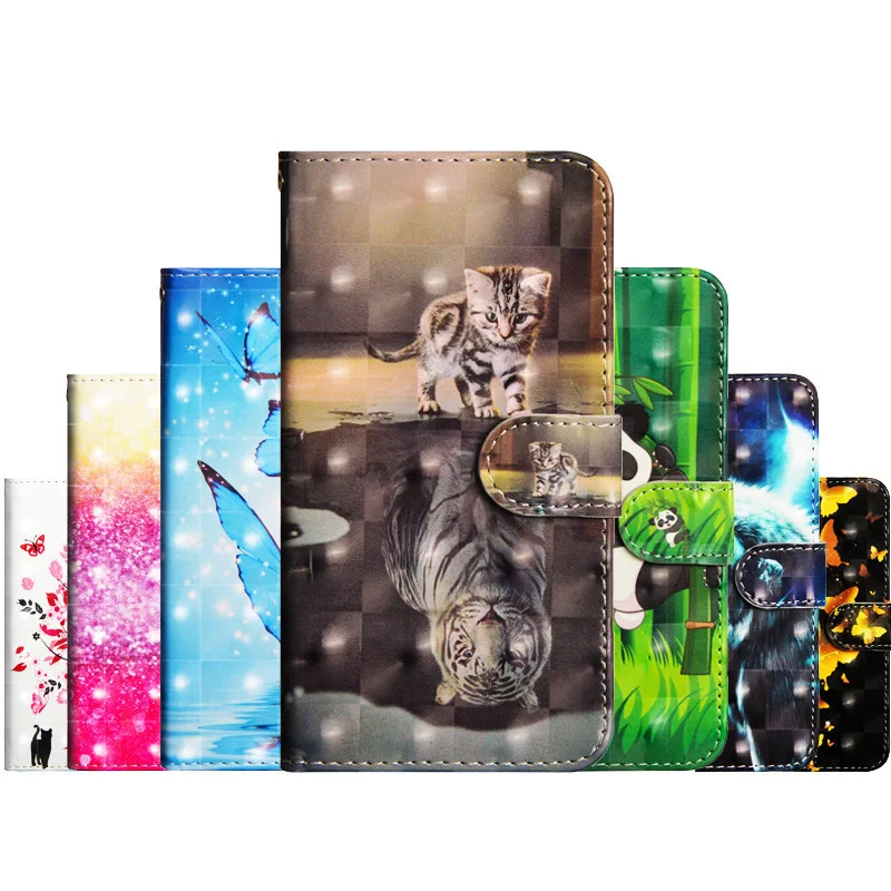 

Flip Leather Case on For Fundas Huawei Y7 Prime 2019 Case Huawei Y7 2019 Case Y7 2019 Pro Cover 3D panda Wallet Stand Phone Case