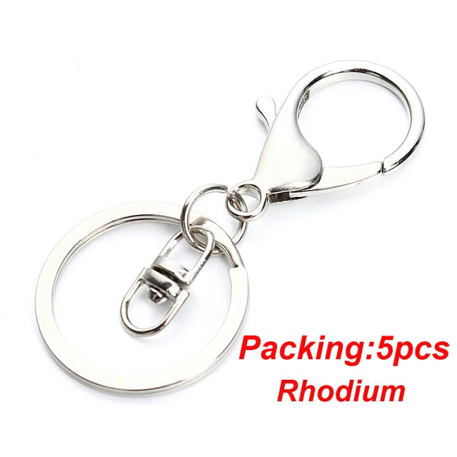 5-20pcs/lot Key Chain Key Ring keychain Bronze Rhodium Gold 28mm Long Round Split Keyrings Keychain Jewelry Making Wholesale DIY 5PCS Rhodium