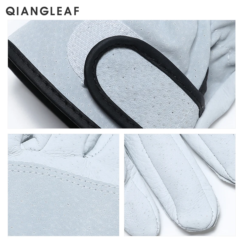 QIANGLEAF брендовые белые рабочие защитные перчатки механические рабочие перчатки ультратонкие кожаные перчатки из микрофибры CS1
