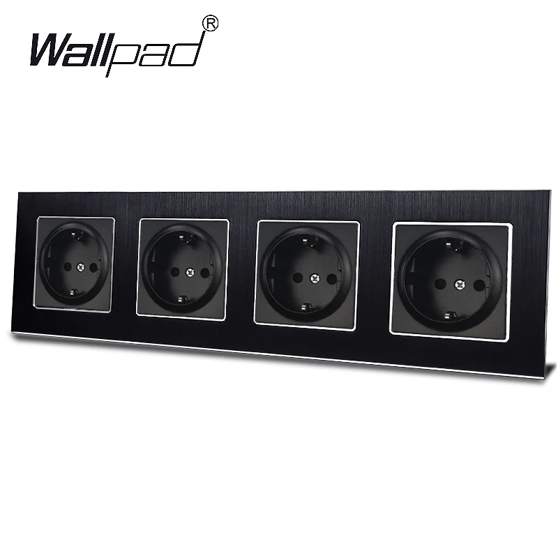 4 способа ЕС розетка Wallpad AC Алюминий металлический каркас 16A 300*86 мм Schuko