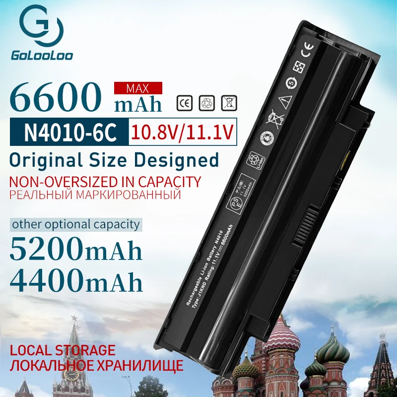 

Golooloo 11.1v 4400mah Laptop Battery for Dell Inspiron 13R N3010 14R N4010 15R N5010 17R N7010 M501 J1KND 451-11510 9TCXN j1knd