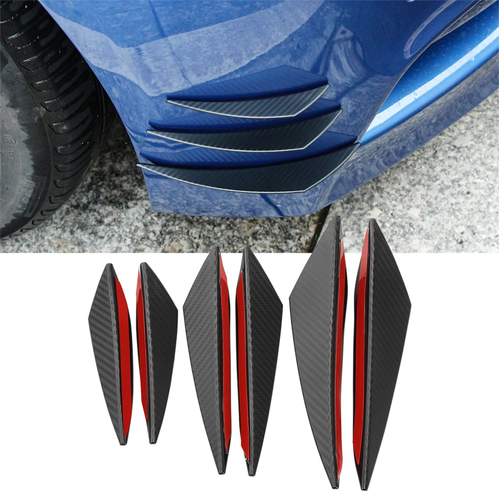 6pcs Car Front Bumper Diffuser Splitter Fins Stickers for Alfa Romeo alfa romeo 159 147 saab 93 95 9000 peugeot 206 307 | Автомобили и