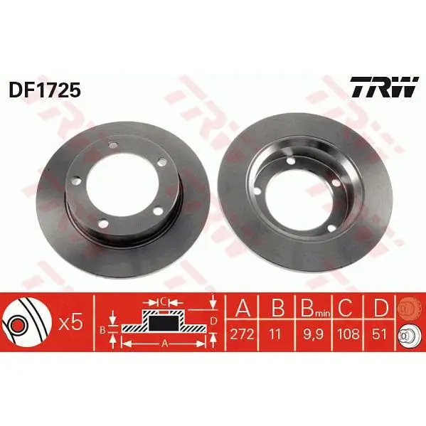 Диск тормозной LADA 2121/21213(NIVA) передний TRW DF1725