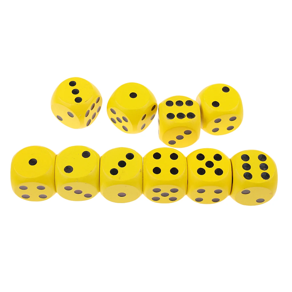 10 pcs 6 Sided Wooden Dice 20mm Size Perfect for Tabletop Wargames Role Playing Games RPGs MTG TRPG Roleplaying Games