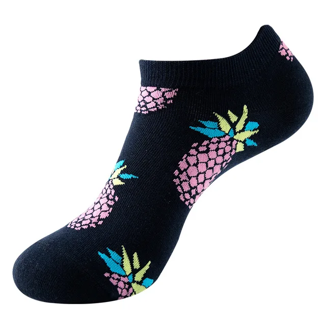 20 Colors New Fruit Short Socks Men and Women Spring and Summer Thin Boat Socks Trend Pineapple Apple Sushi Avocado Watermelon C48