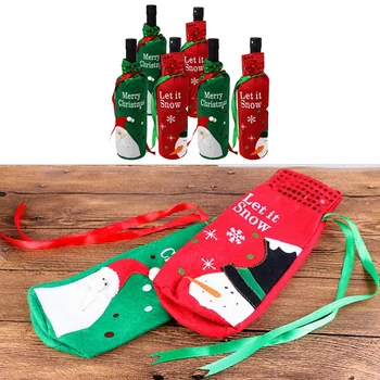 

Set of 6 Wine Bottle Bags - Perfect for Christmas Wine Gifts & Other - Perfect Xmas Party Decor