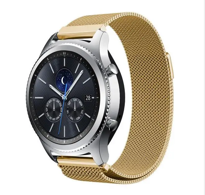 18 20 22 мм galaxy watch active 2 s2 s3 huawei GT 2 honor magic s1 band pebble time zenwatch Ticwatch s s2 1/2/E/pro/c2 ремешок - Цвет ремешка: milanese gold