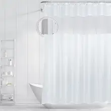 UFRIDAY ткань белая занавеска для душа с сеткой окно водонепроницаемый занавеска для ванной классический стиль полиэстер занавески экран для ванной