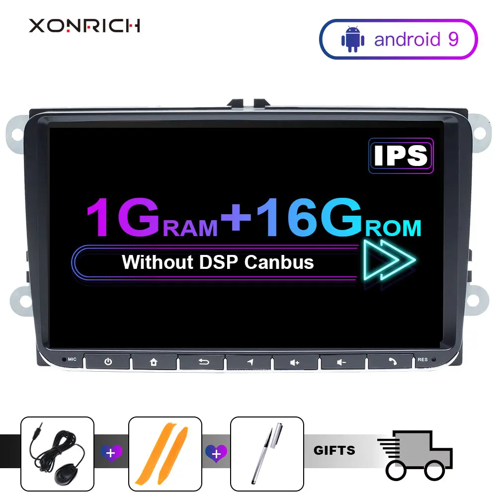 1 GB RAM 16 GB ROM " 2Din Android 9 Автомагнитола gps навигация для VW Passat B6 volkswagen Jeta touran Skoda Octavia 2 golf 5 6 мультимедийный dvd-плеер - Цвет: 1 GB RAM 16 GB ROM