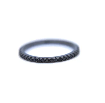 

Elegant black gold color with black cubic zirconia engagement wedding band micro pave full cz circle cz ring 925 silver