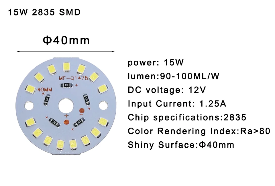 5PCS a Lot DC12V LED 2835 SMD Chip LED Bulb Lamp 3W 6W 9W 12W 15W 18W Brightness Light Board For led bulb led downlight