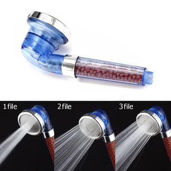 

Shower Head Adjustable 3 Mode High Pressure Stone Flow Hand-Held Water Filter Ball Beads Practical Negative Head Negative Ion