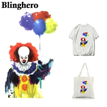 

CA1171 Blinghero Horror Movies Clown Heat Transfers Iron-On Transfers Vinyl Ironing Stickers Costumes Thermal Patches Kids Pacth