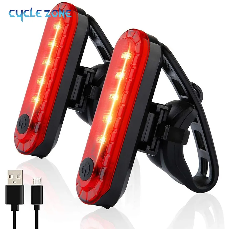 

Rear Bike Tail Light USB Rechargeable Red Ultra Bright Taillights Fit On Any Bicycle/Helmet Easy to Install for Cycling Safety