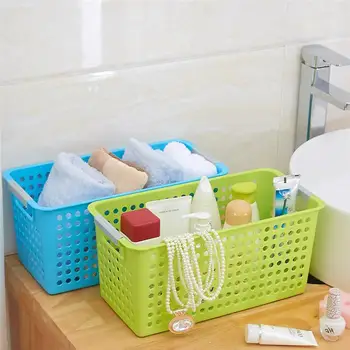 

Plastic Square Desktop Storage Basket Sundries Storage Box Home Office Organizer Box Bathroom Kitchen Storage Basket Container