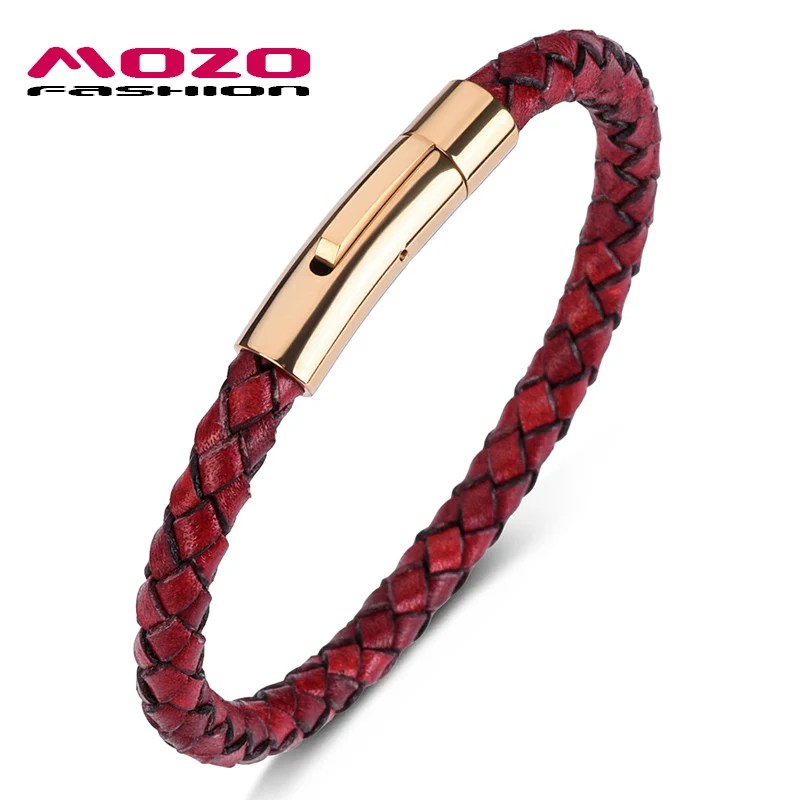 SJ602-R Mozo Fashion Горячая Распродажа Для мужчин браслеты с подвесками Браслеты; красные; мужские туфли из натуральной кожи веревка Смешанная плетеный браслет Простые Женские ботинки в стиле панк; женские классические ювелирные изделия 602 - Окраска металла: SJ602-R