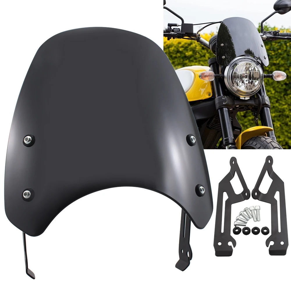 Motorcycle Windscreen Windshield Fly Screen Wind Deflector For Ducati Scrambler 400 800 15 Models Aliexpress