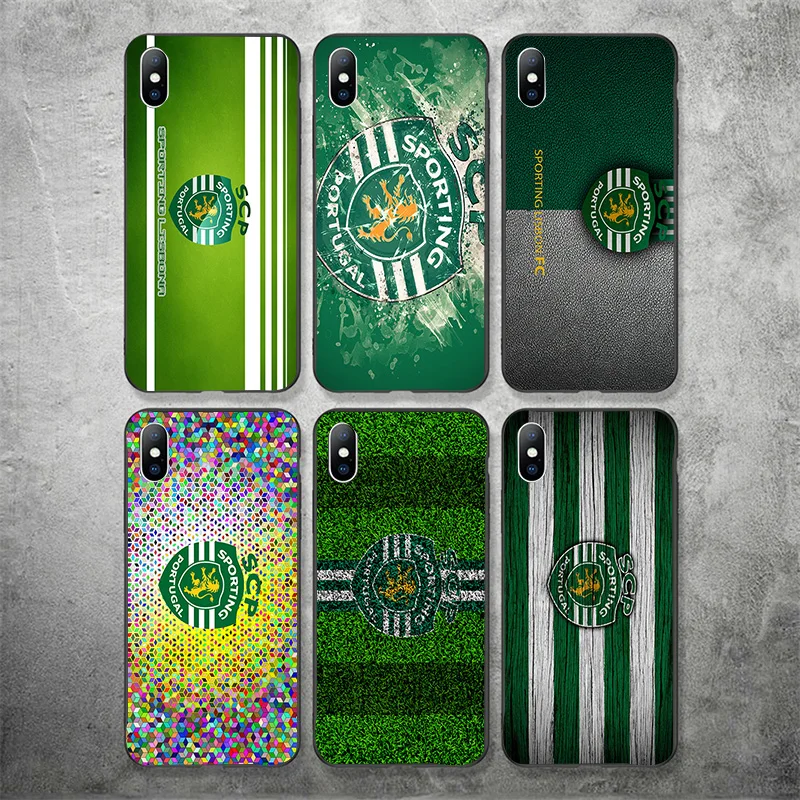 

Phone Case For FC Sporting Clube de Portugal iPhone XR 11 Pro XS Max X 5 5S Black DIY Case For iphone 7 8 6 S 6S Plus 7Plus