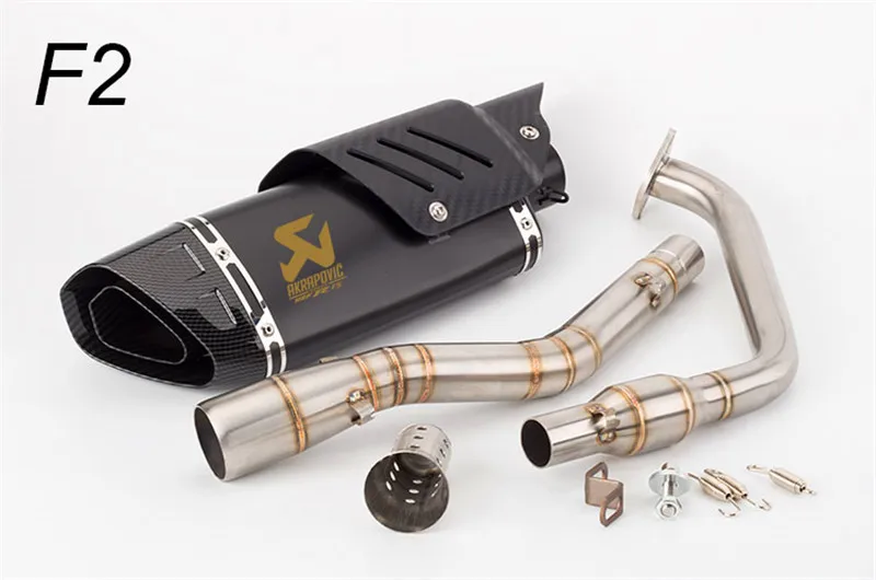 Выхлопная труба мотоцикла Akrapovic модифицированная для R15V2 YZF-R15V3 передняя часть катализатора передняя половина заднего давления глушитель - Цвет: F2