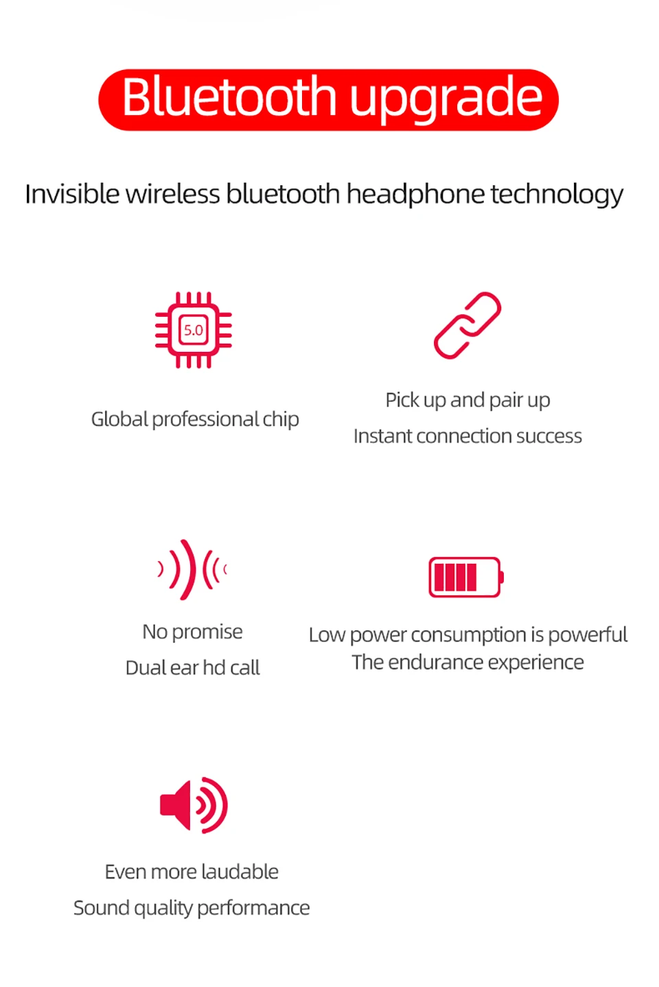 VTIN A6S TWS Bluetooth 5.0 Earphone For Redmi Airdots Wireless Earphones With Noise Cancelling Mic For Huawei Xiaomi iOS Phone (2)