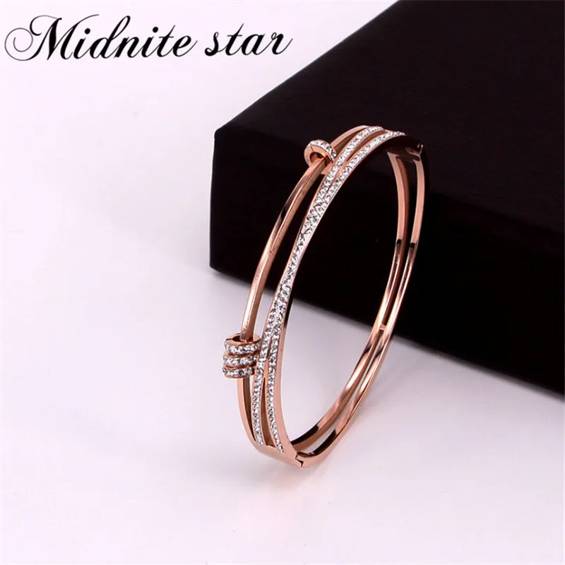 Midnite star 4 Little Circle простой Кристальный браслет из нержавеющей стали модный женский браслет ювелирный подарок