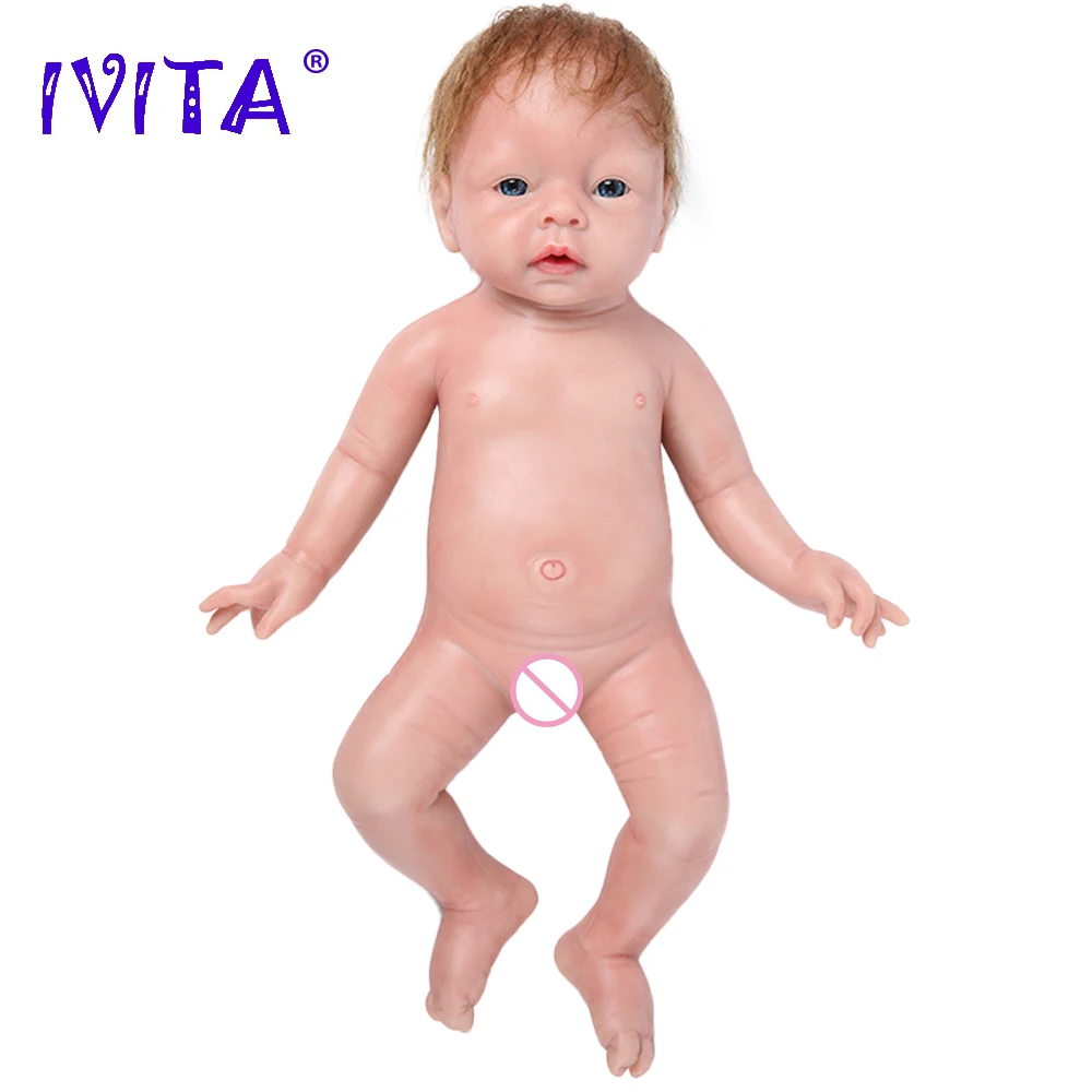 Реалистичная силиконовая кукла младенец IVITA WG1506RH 51 см 3 2 кг полностью с открытыми