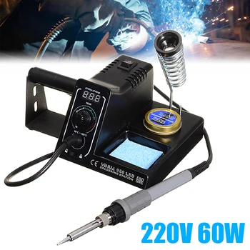 

220V 60W LED Electric Soldering Iron Adjustable Digital Soldering Iron Kit Soldering Station with 5Pcs Soldering Iron Tips