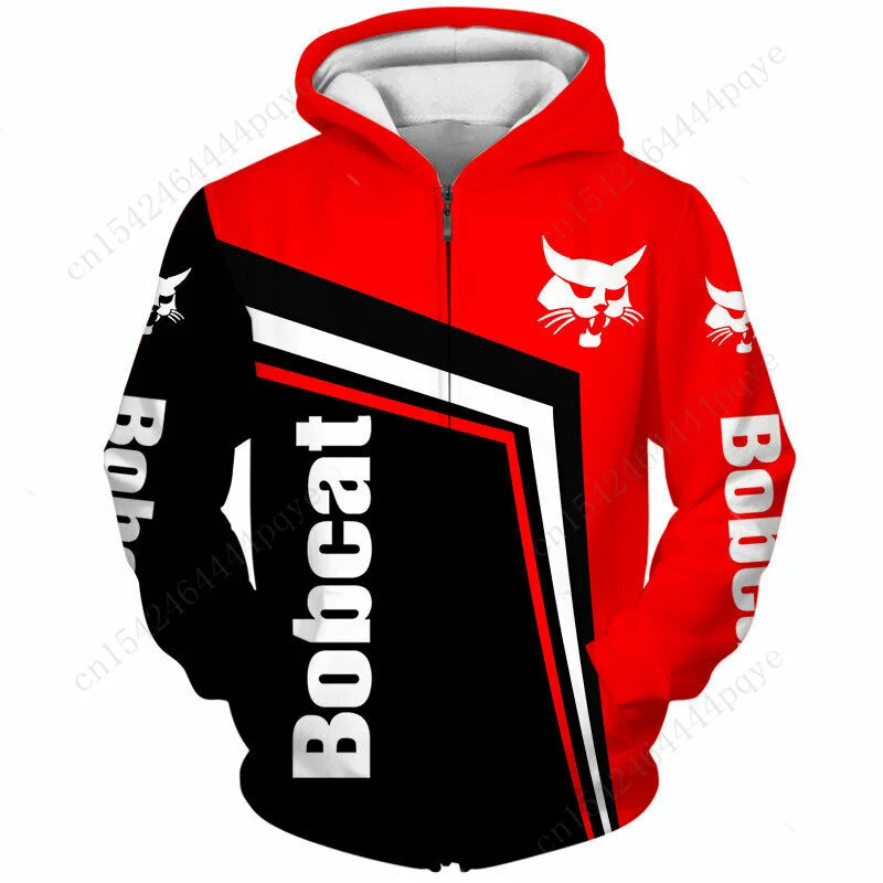 Bobcat New Men's Hoodie Harajuku Haikyuu Anime Zip Sweatshirt 3D Hip Hop Streetwear High Quality Clothes Oversized | Мужская одежда