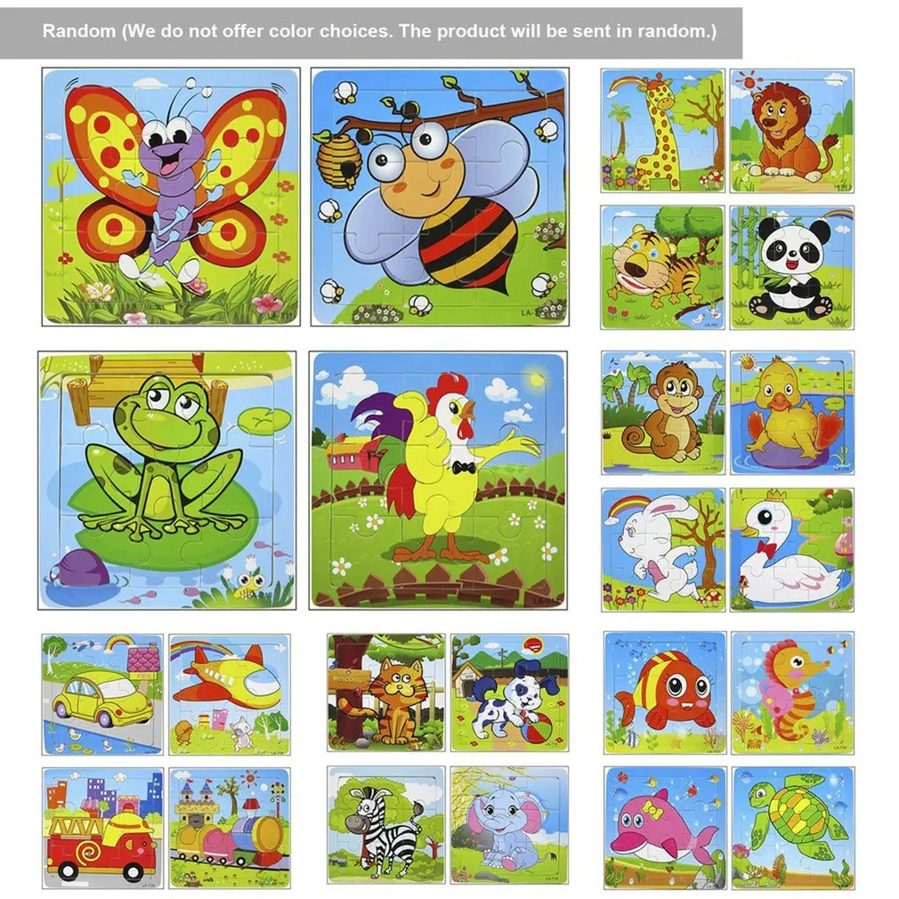 

Hot ! OCDAY Baby Cartoon Wooden Animals Jigsaw Puzzles Board Early Learning Playing Games Educational Children Kids Toys