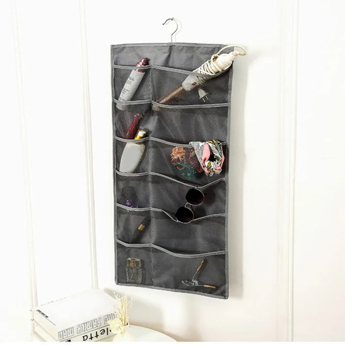 Double Sided Wall Door Closet Hanging Storage Bag Organizer Pouch Oxford Cloth Hanging Bag QP2