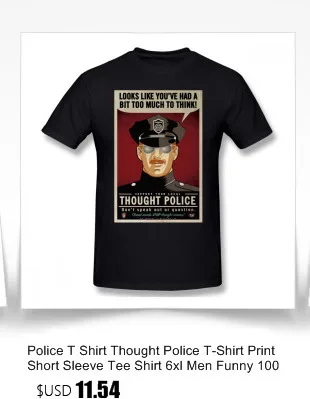 Полицейская футболка, футболка с надписью «Think Police», футболка с коротким рукавом, 6xl, Мужская забавная Базовая футболка из 100 хлопка