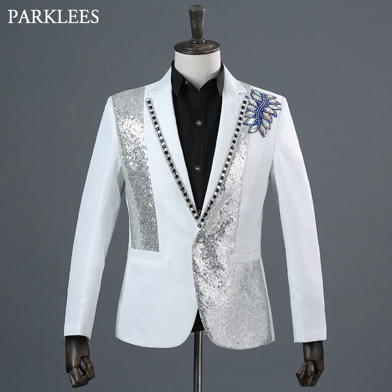 Мужской двухсторонний костюм с 3D кристаллами, вышитый цветами, мужской костюм, сценический певец, ночной клуб, костюм, пиджак, мужской костюм для свадьбы, мужской костюм