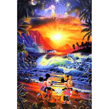 

5D Diamond Painting cartoon mouse's love Full Square Amazing fireworks Nature seascape Diamond Embroidery Mosaic wall art Decor