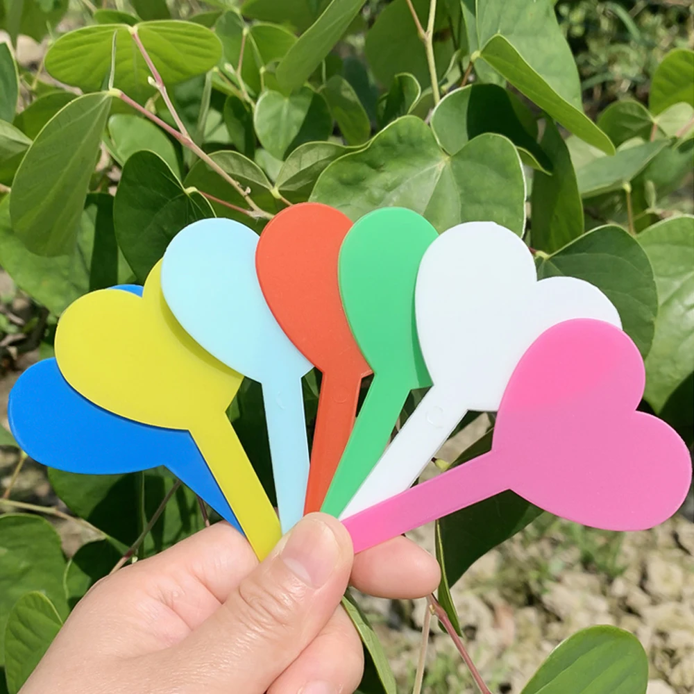 

100pc/set Heart Shape Nursery Premium Label Plastic Plant Type T Label Garden Plant Pot Planter Vegetable Label Tag