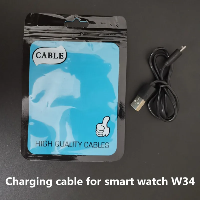 W34 Charging Cable IWO линия зарядки Смарт-часы зарядное устройство оригинальная зарядная линия Поддержка IWO серии часы W54/W34/I6/I2 PRO/I7/P4/Z7/QW21 - Цвет: W34 Charging Cable
