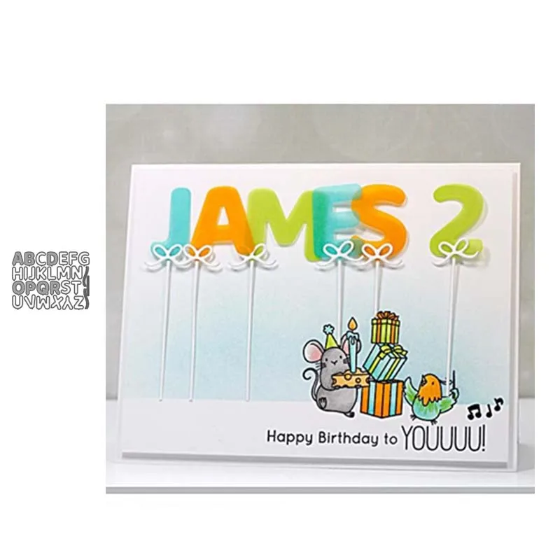 

JC A-Z English Letters Metal Cutting Dies Scrapbooking Die Cut Card Make Stencil Craft Mould Paper Album Mold Model Decoration