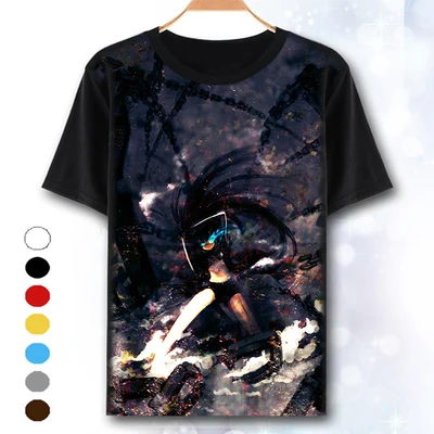 Горячая Распродажа Black Rock Shooter футболка аниме BRS Косплэй Мужчины Женщины Футболка COS Короткий рукав на каждый день - Цвет: 7