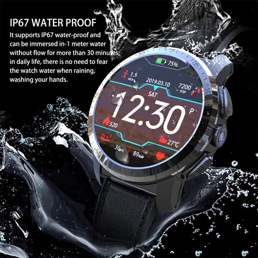 Optimus Pro, 3 ГБ, 32 ГБ, 800 мА/ч, Bluetooth, двойной, 4G, смарт-часы, телефон, водонепроницаемые, 8,0 МП, 1,39 дюйма, мужские Смарт-часы для Android IOS