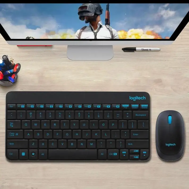 

Logitech MK245 Laptop Mini Keyboard Mouse PC USB Wireless 1000DPI Ergonomic Set with Multimedia Function Key Household Game