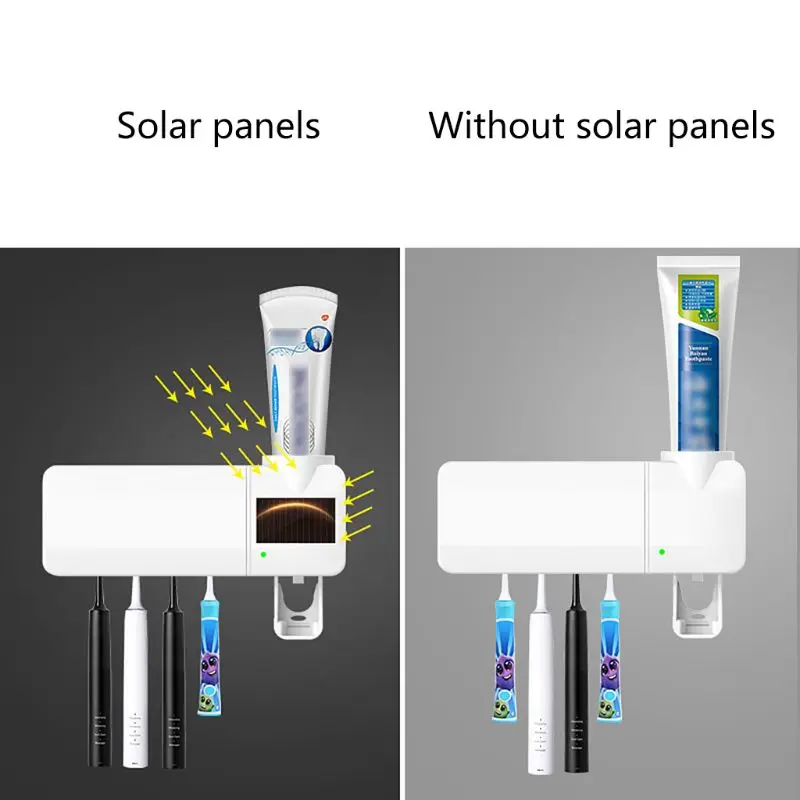 USB зарядка УФ светильник зубная щетка DC 5V 1A 2W держатель дезинфицирующего средства автоматический диспенсер для зубной пасты 20,1x12,8x5 cm 2000mAh