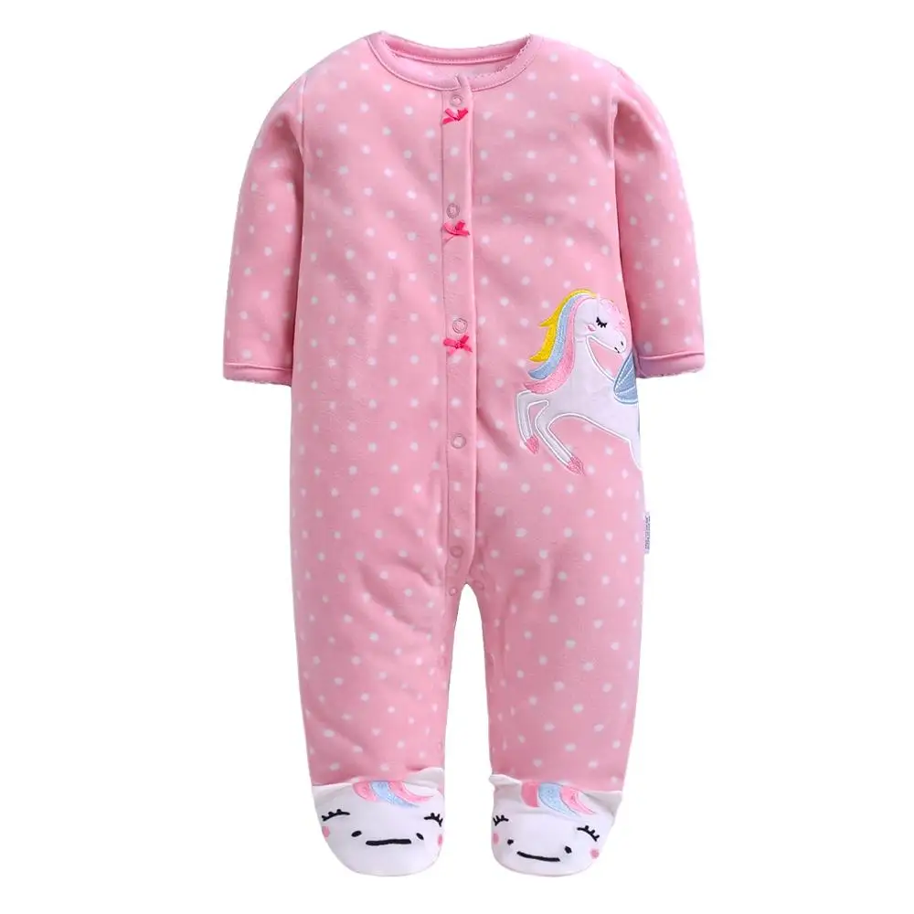 Цельная флисовая одежда для маленьких мальчиков и девочек на весну и осень, новая брендовая одежда для новорожденных, детский комбинезон, Пижама - Цвет: 7